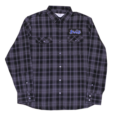 Black Flannel With Barb Patch