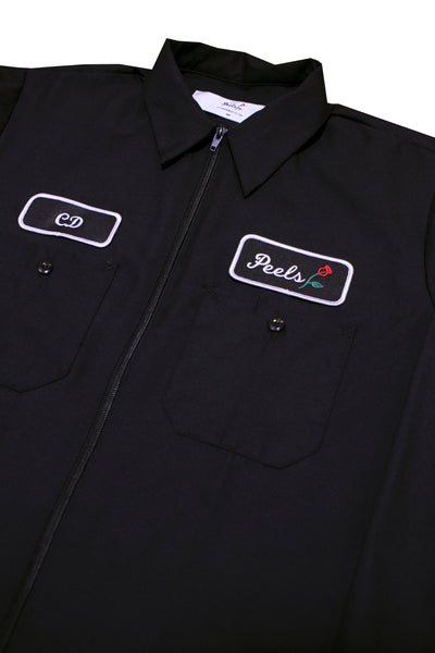 Black Full-Zip Work Shirt
