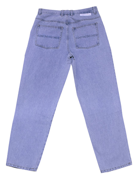 Embroidered Chain Jeans Light Wash