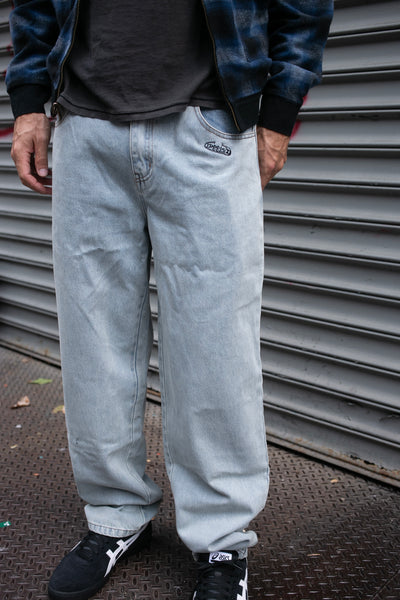 90s Style Baggy Washed Denim Light Wash