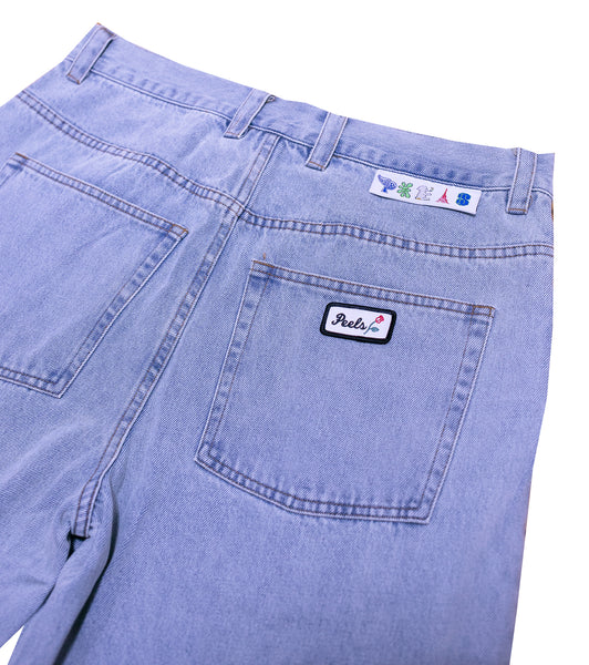 90s Style Baggy Washed Denim Light Wash