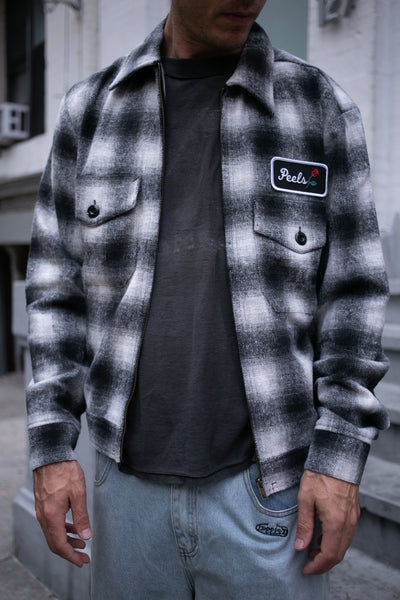 White Plaid Work Jacket